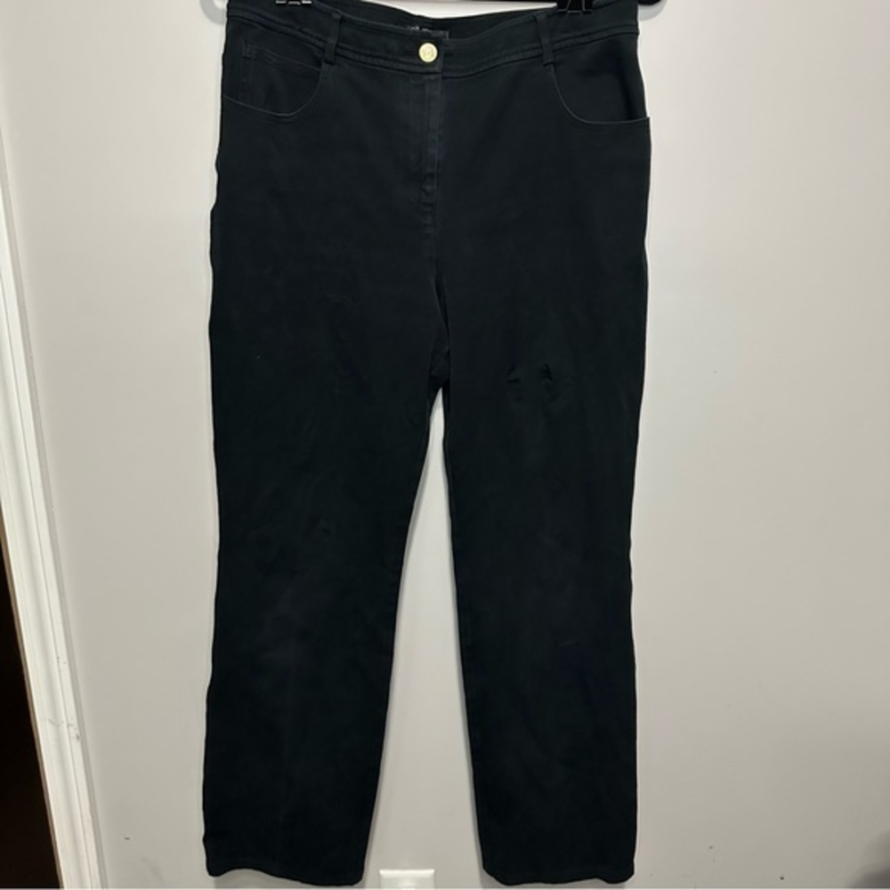 Women’s St. John Caviar Size 8 Made in USA Straight Leg Black Pants‎